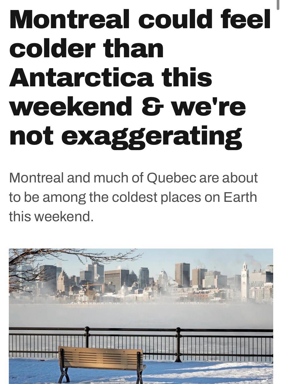 From the coldest place on earth